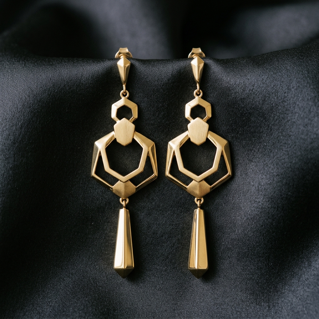 Gold drop earrings — $70